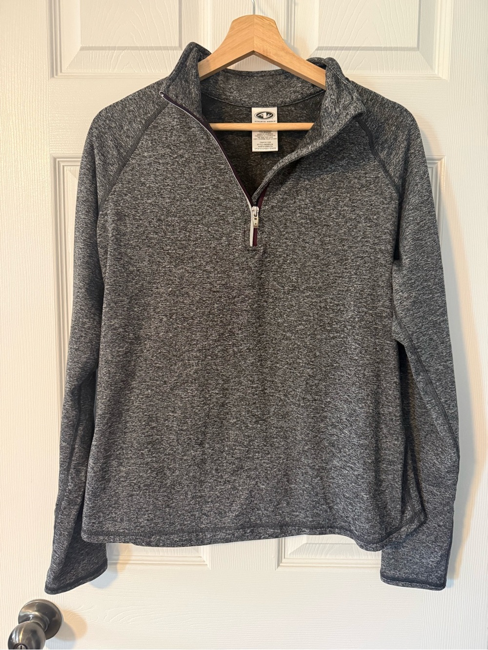 Athletic Works Dark Heather Gray Quarter-Zip Turtleneck Pullover